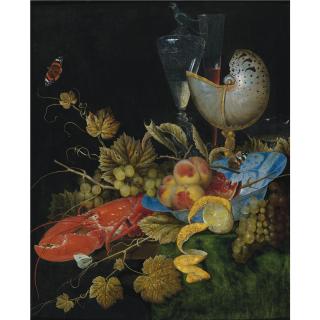 Ottmar Elliger the Elder - Still Life With Lobster, Fruit And A Nautilus Shell