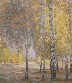 Otto Altenkirch - Herbstlicher Blick auf Birkenwald