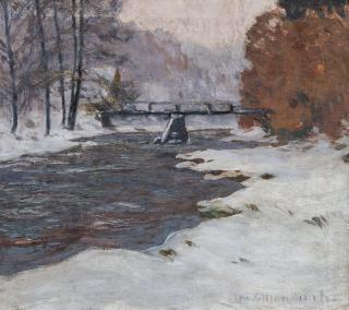 Otto Altenkirch - Steyermühlenbrücke im Schnee.