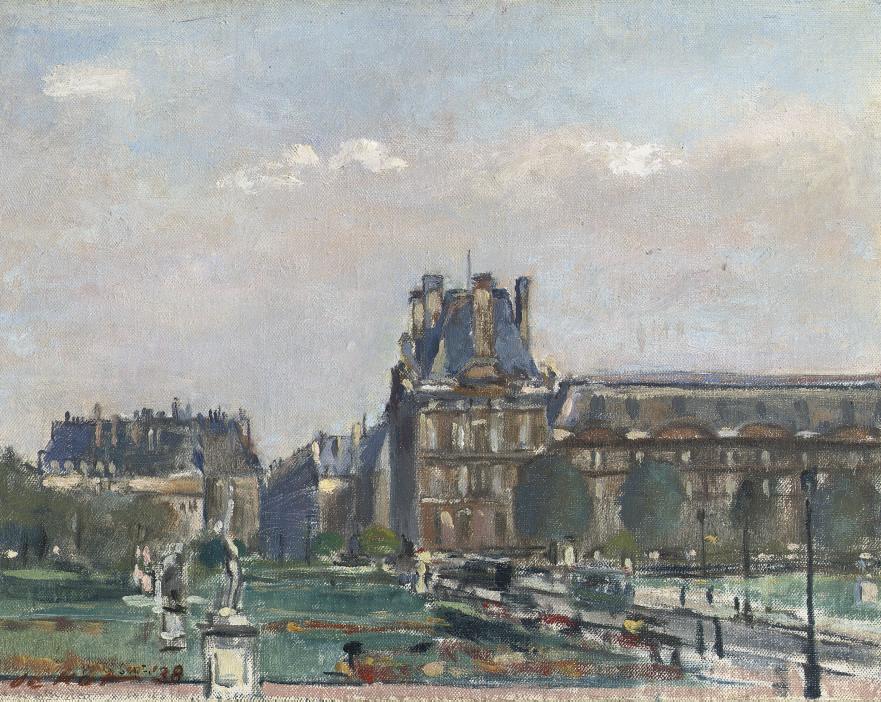Otto B. de Kat - A View Of The Louvre, Paris