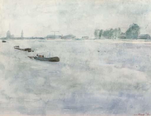 Otto B. de Kat - Boats on a river