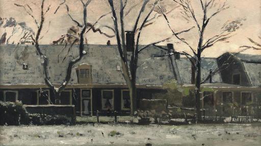 Otto B. de Kat - Huizen in de sneeuw, Overveen