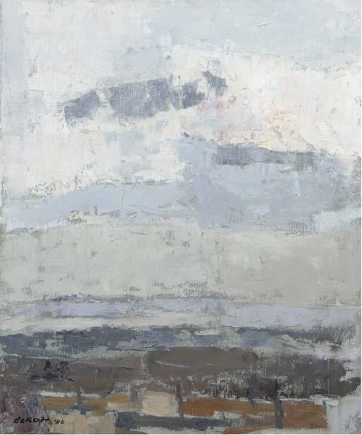 Otto B. de Kat - Polderlandschap met hoge lucht