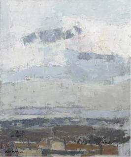 Otto B. de Kat - Polderlandschap met hoge lucht