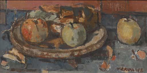 Otto B. De Kat - Still life with apples in a bowl