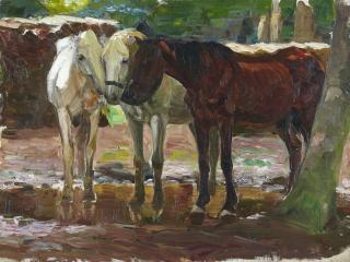 Otto Dill - Pferde im Regen