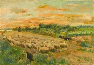 Otto Dill - Schafherde am Abend