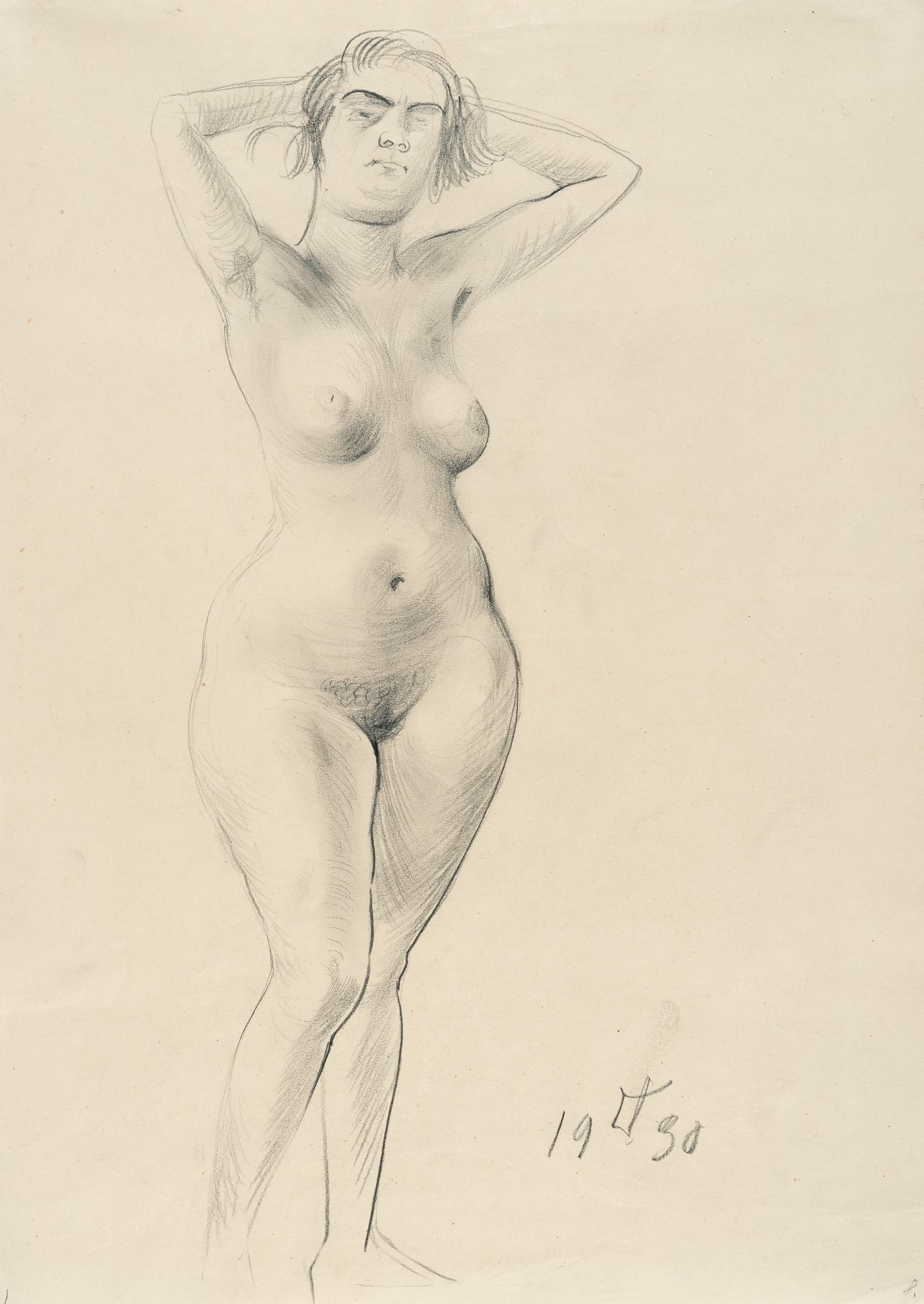 Otto Dix - Akt mit erhobenen Armen