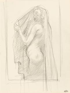 Otto Dix - Akt mit Tuch.