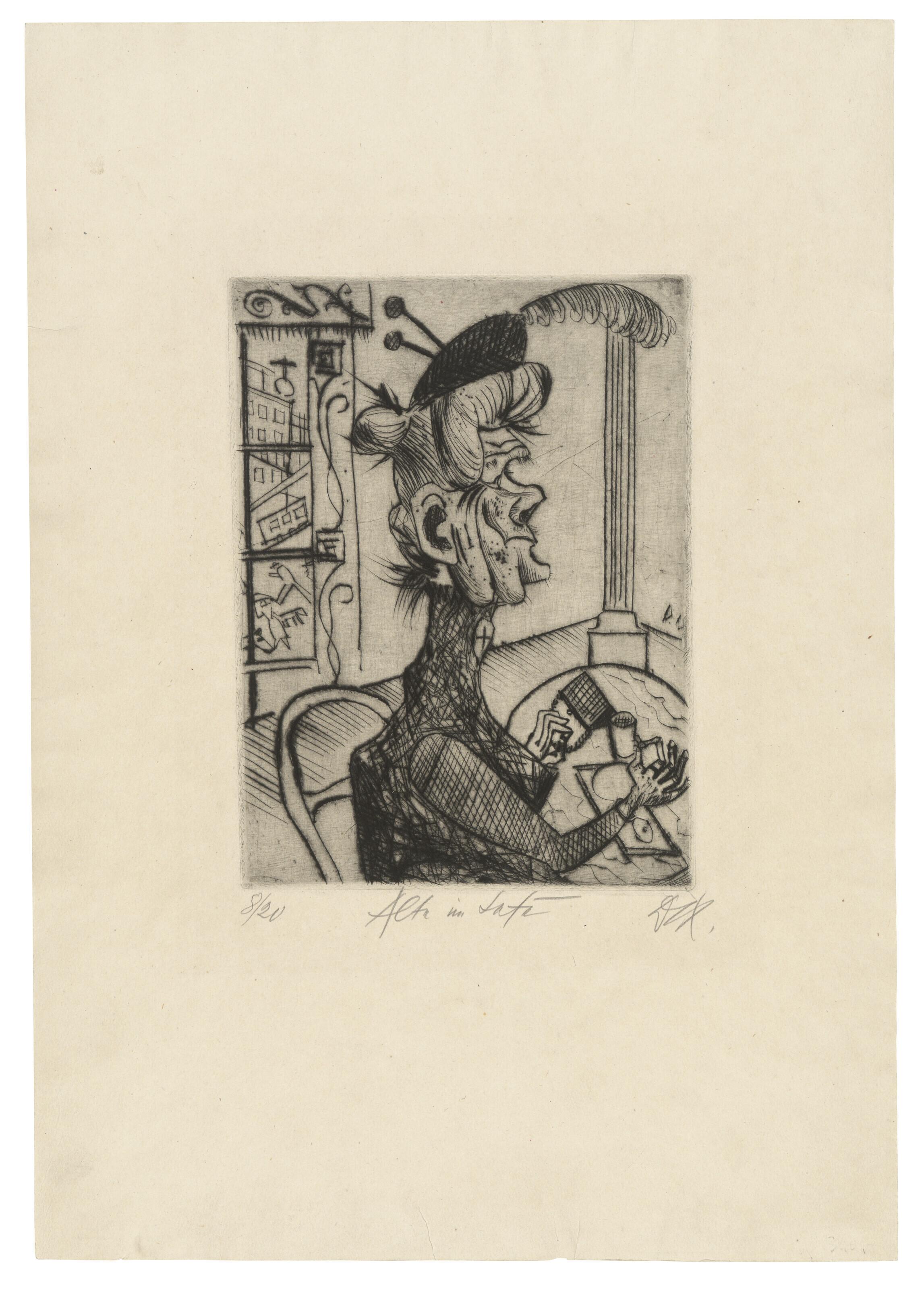 Otto Dix - Alte im Café, from: Radierwerk I