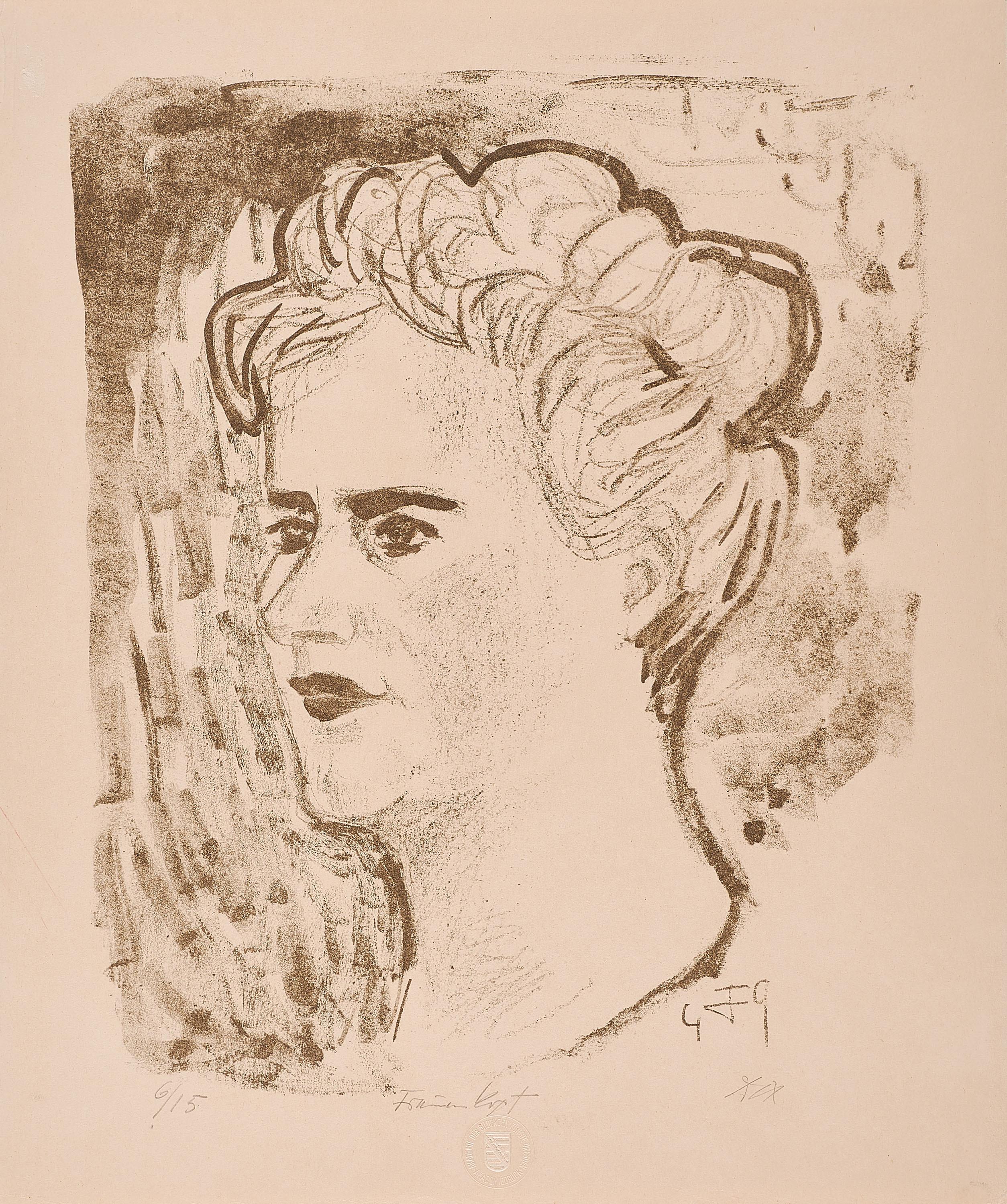 Otto Dix - Frauenkopf (Frau Bursche).