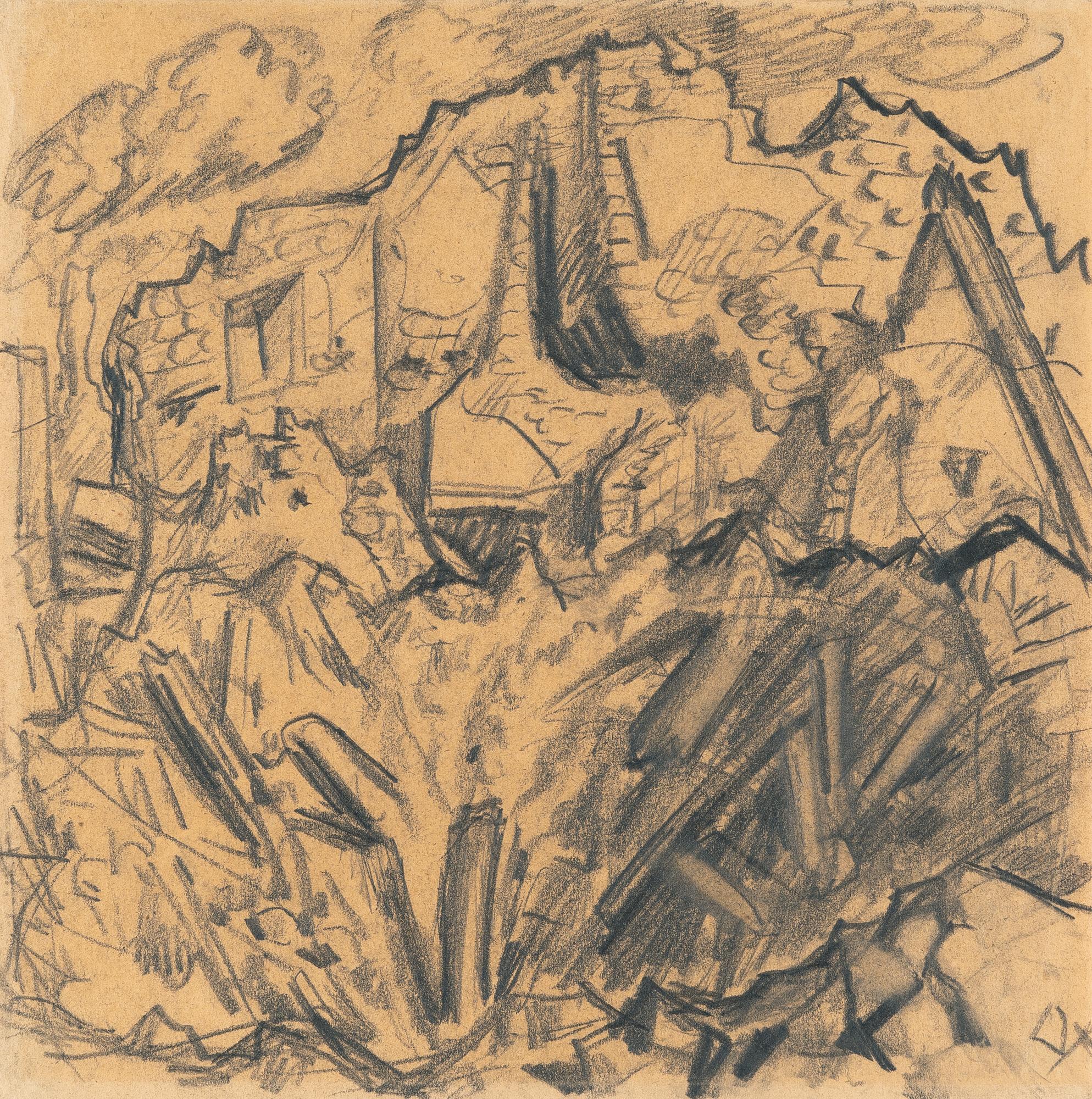 Otto Dix - Granattrichter im Haus (Schützengraben)