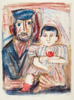 Otto Dix - „Hafenarbeiter mit Kind“.