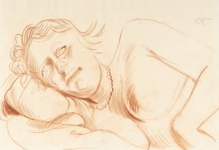 Otto Dix - Liegende (Liegender Frauenakt, Halbfigur)