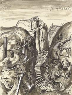Otto Dix - Posten, feucht-kalt, study for Der Krieg
