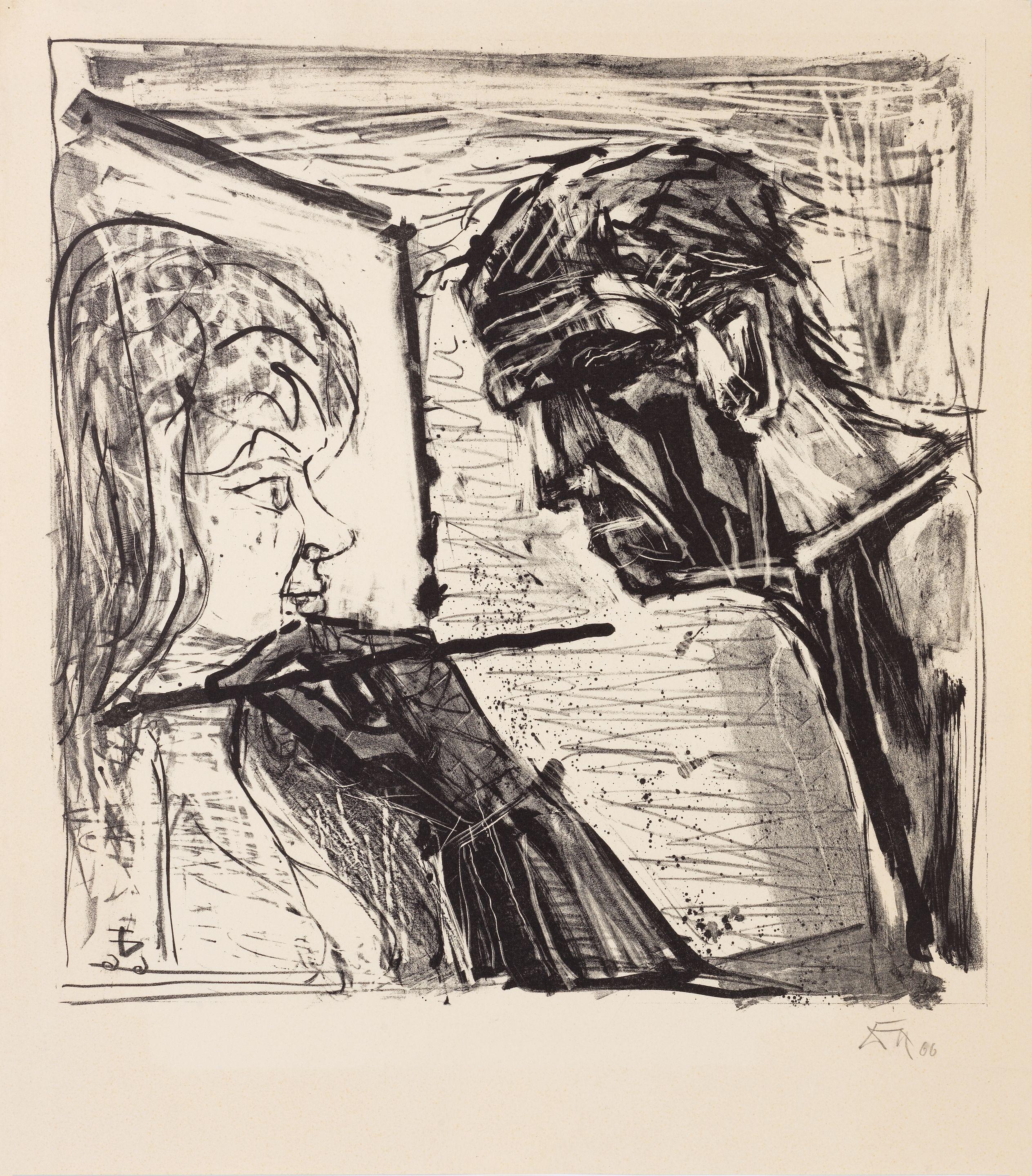 Otto Dix - Selbstbildnis Im Profil Beim Malen