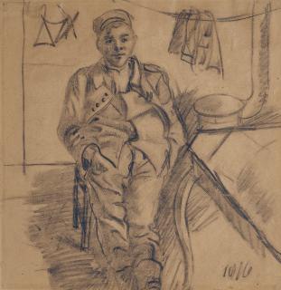 Otto Dix - Soldat im Bunker