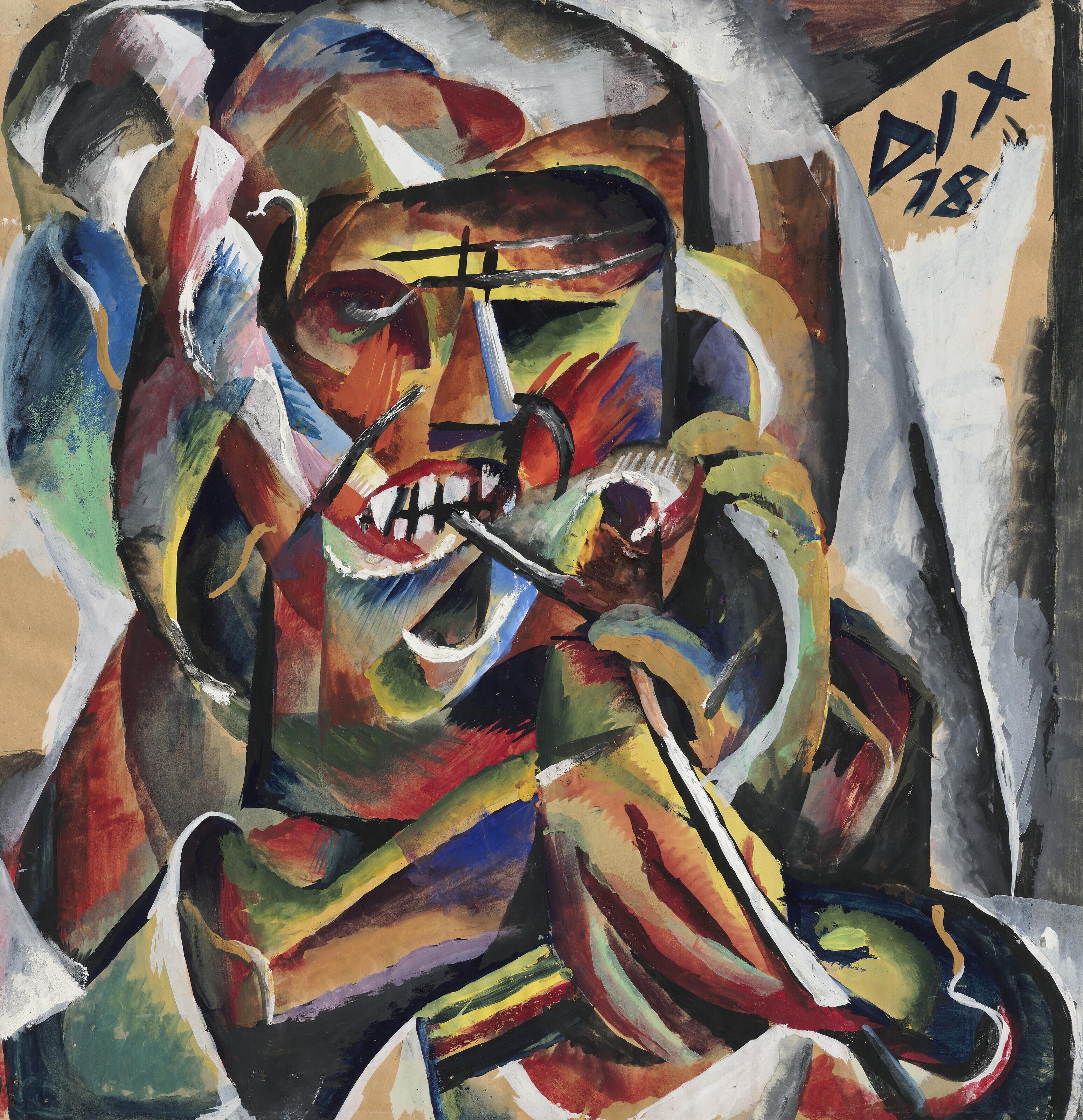 Otto Dix - Soldat mit Tabakspfeife