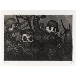 Otto Dix - Sturmtruppe Geht Unter Gas Vor (Karsch 81)