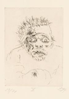 Otto Dix - Wounded Man Fleeing (Battle Of The Somme 1916), Plate 10 From The War