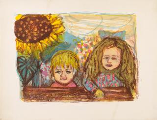 Otto Dix - Zwei Kinder (Mit Sonnenblume)