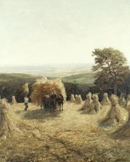 Otto Eduard Pippel - Harvest Scene In An Extensive Landscape