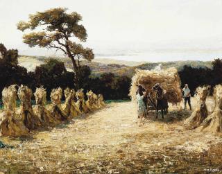 Otto Eduard Pippel - Harvesting before Chiemsee, Austria