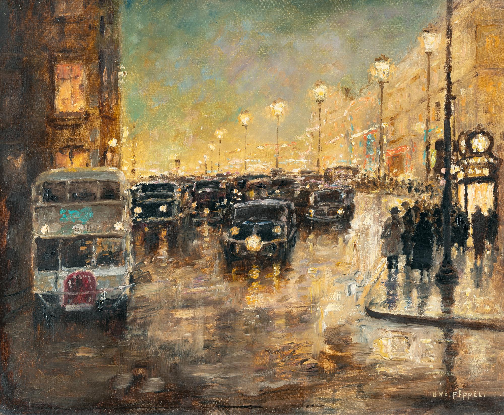Otto Eduard Pippel - Nächtliche Großstadtstraße