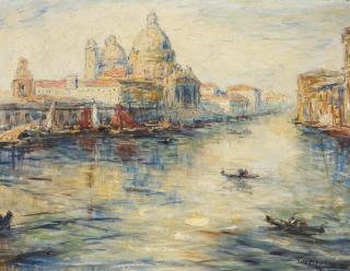 Otto Eduard Pippel - Venedig. Santa Maria della Salute und der Canal Grande.