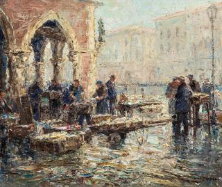Otto Eduard Pippel - Venezianische Marktstände.