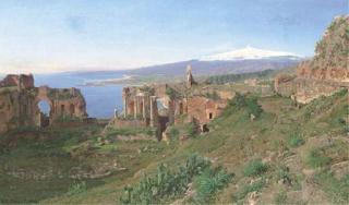 Otto Geleng - The Amphitheater of Taormina, Sicilly