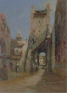Otto Geleng - Traveler through a Mediterranean Village