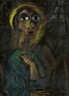 Otto Gleichmann - Sitzende Frau vor einem Fenster