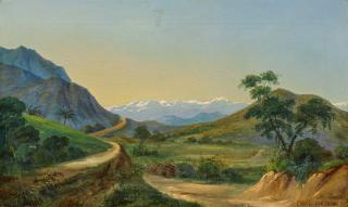 Otto Grashof - Chilenische Gebirgslandschaft bei Milipilla.