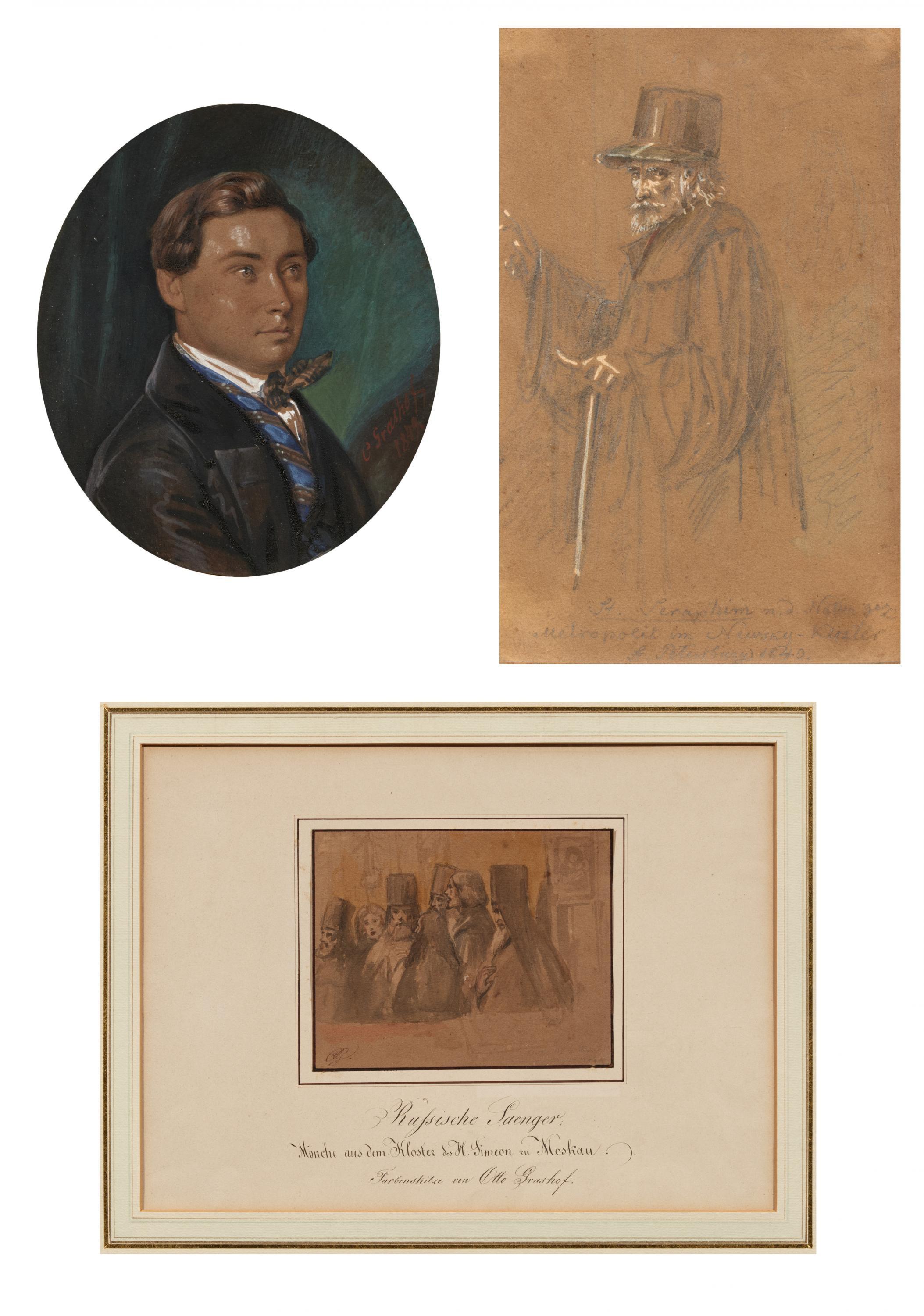 Otto Grashof - Drei Papierarbeiten: