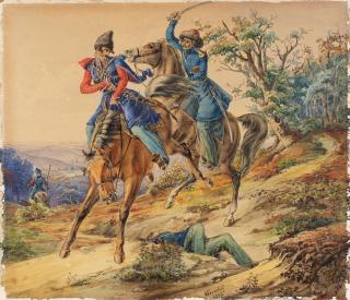 Otto Grashof - Reiterkampfszene aus dem Kaukasuskrieg