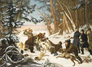 Otto Grashof - The Tsarevich Alexander Nikolaevich On A Bearhunt On The Outskirts Of Moscow
