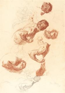 Otto Greiner - Studie zu „Kentaurenpaar über eine Hecke springend“ (1891)