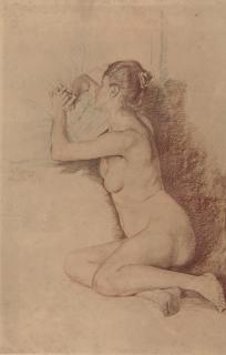 Otto Greiner - Weiblicher Akt mit gefalteten Händen.