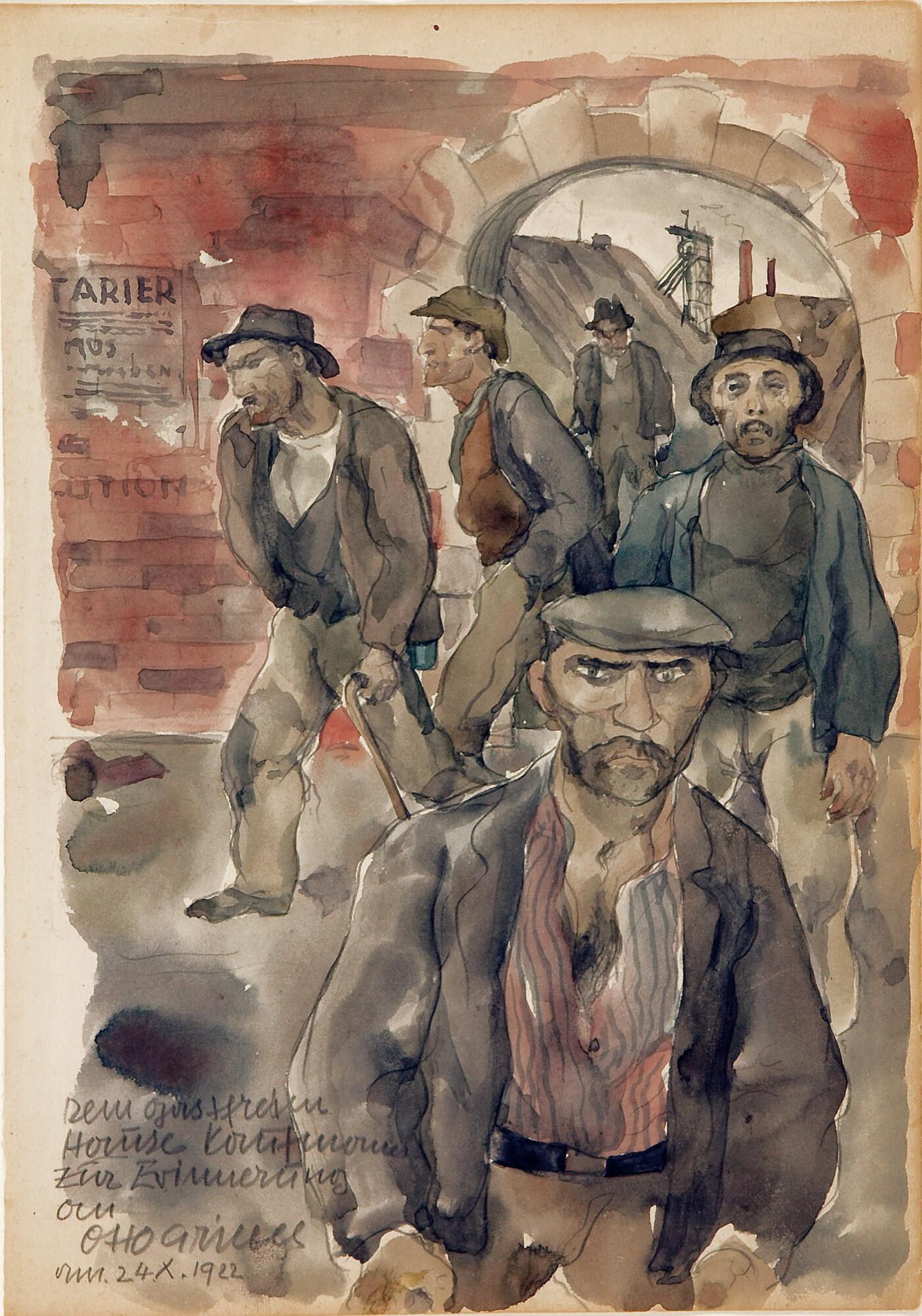 Otto Griebel - Fabrikarbeiter auf dem Heimweg.