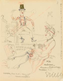 Otto Griebel - Ja exzentric muss man sein! (Gästebuchblatt für Fritz Glaser)