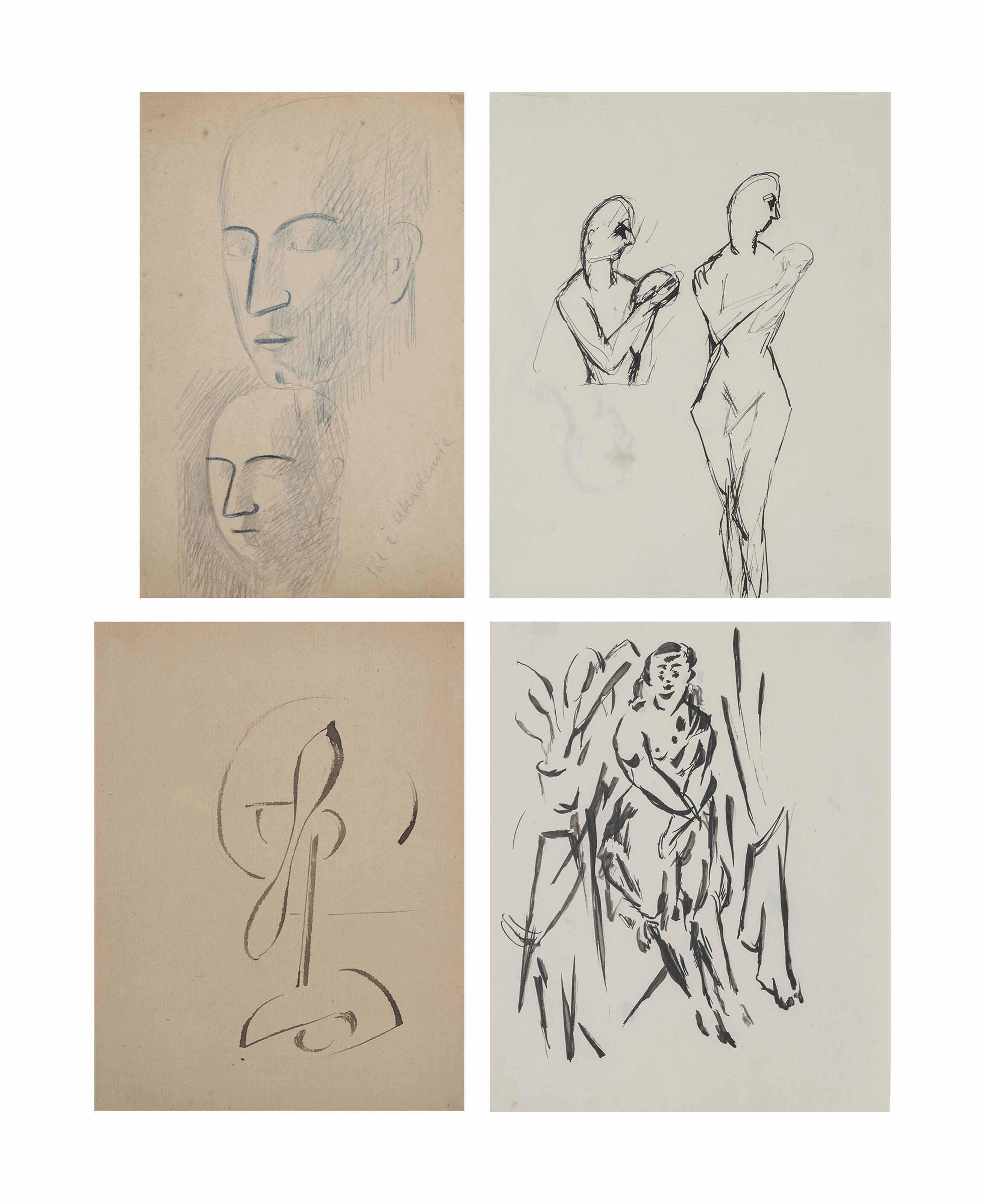 Otto Gutfreund - Cubist compositions