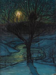 Otto Hesselbom - Moonlit winter night