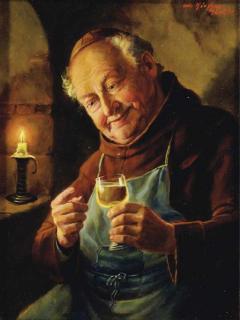 Otto Kirchner - An old man with a pipe and a glass of sherry; also a companion painting