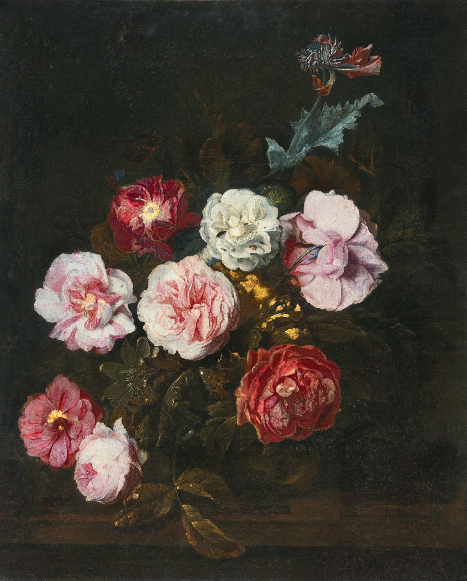 Otto Marseus van Schrieck - Bouquet mit Rosen