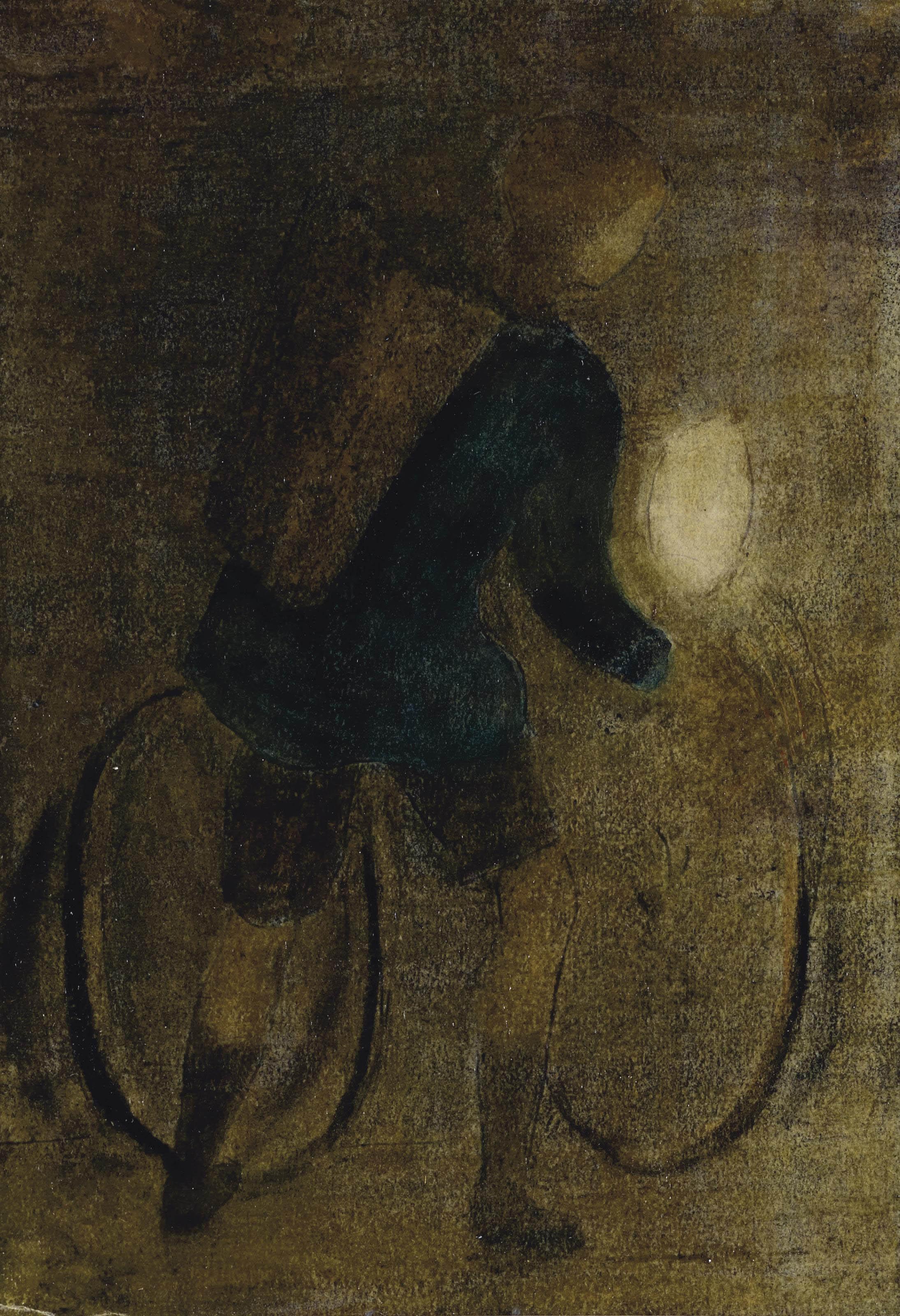 Otto Meyer-Amden - Radfahrer mit Laterne