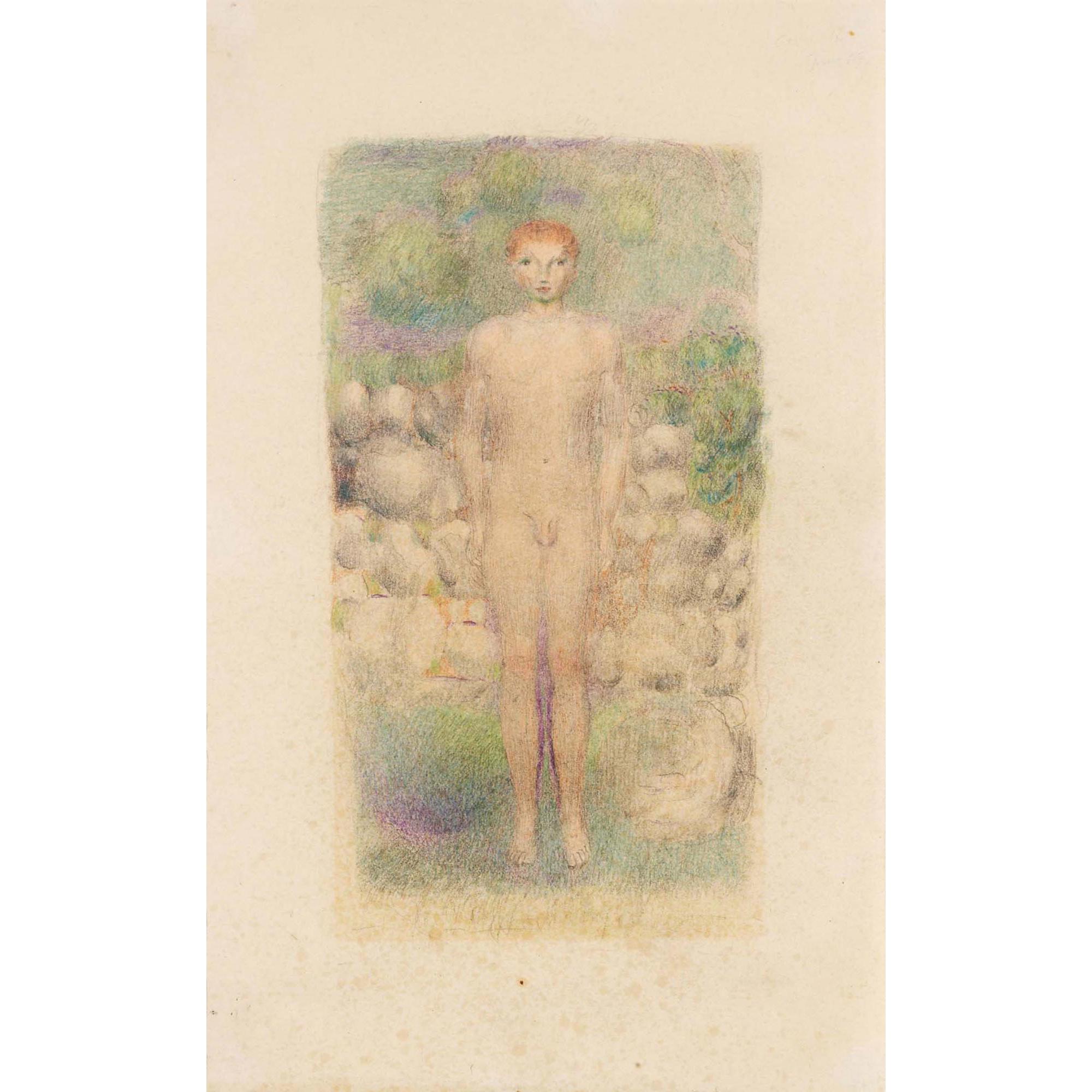 Otto Meyer-Amden - Stehender Knabenakt Standing Nude Boy