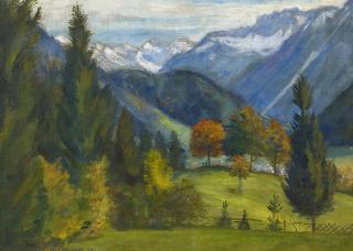 Otto Modersohn - Blick auf die Hintersteiner Berge