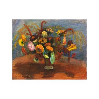 Otto Modersohn - Germanstrauss Mit Fuchsschwanz, Cinnien Unter Elektrischem Licht