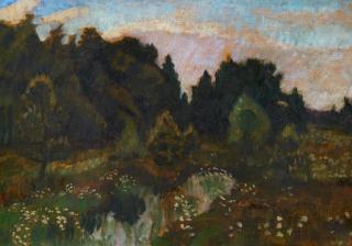 Otto Modersohn - Heidelandschaft mit Tümpel.